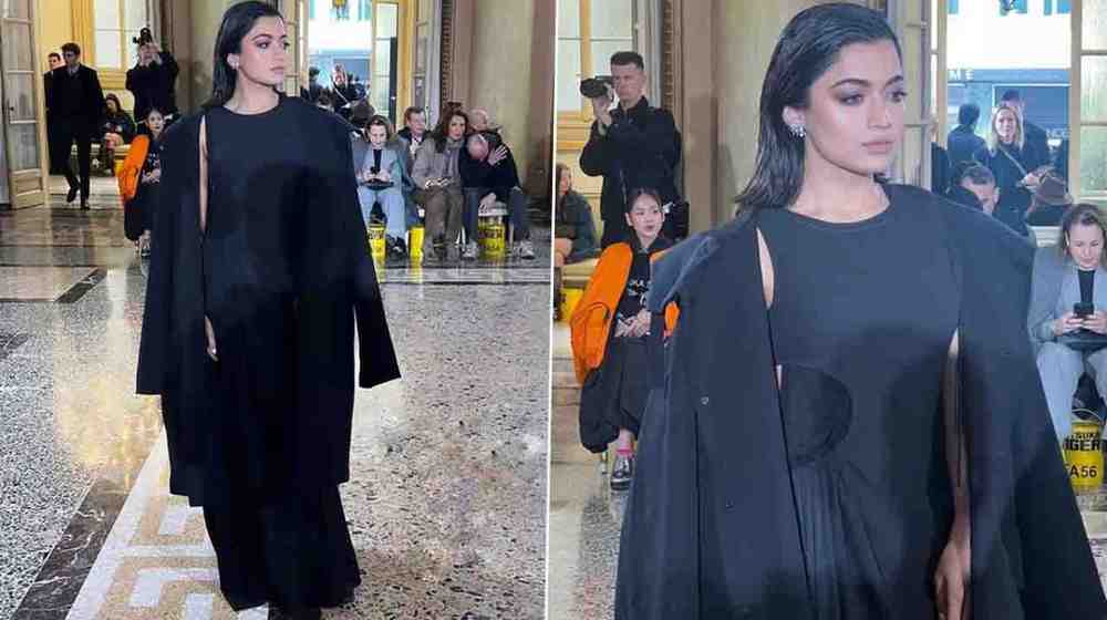 Rashmika Mandanna Stuns In Black As She Walks The Ramp At Milan Fashion Week 2024
