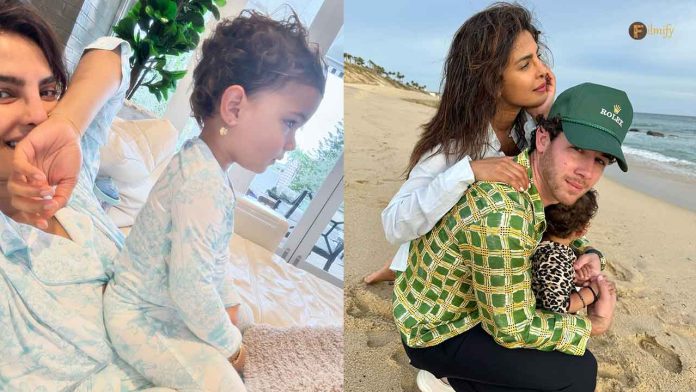 Priyanka Chopra Enjoys a Beach Day with Daughter Malti Marie