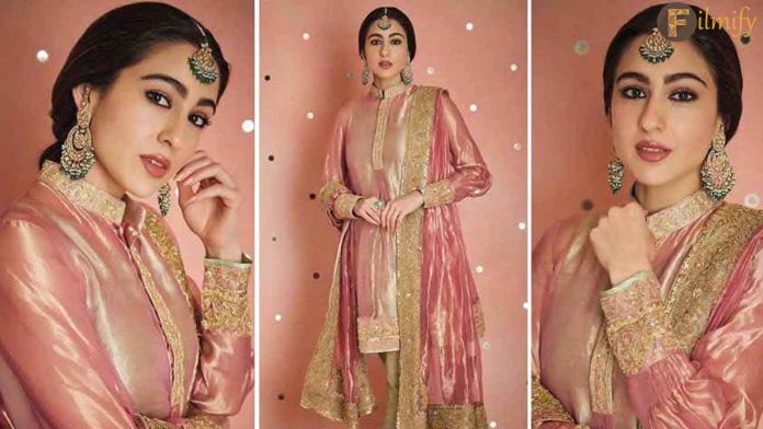 Sara Ali Khan Stuns in a Luxurious Annar Gota Lehenga