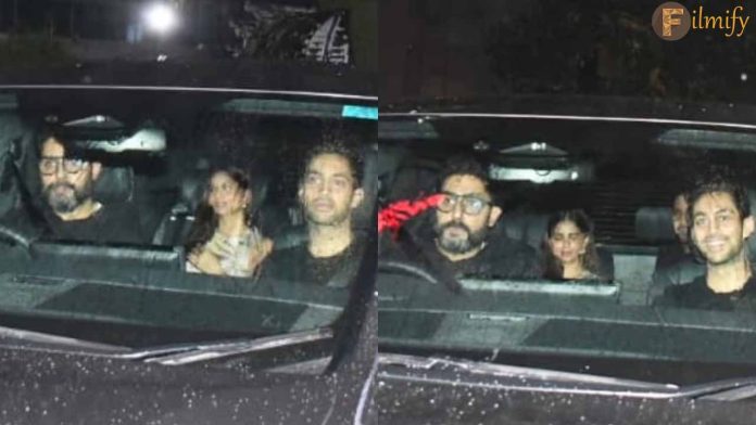 Abhishek Bachchan takes Suhana Khan and Agastya Nanda on a drive