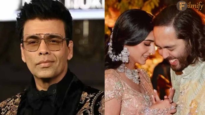 Karan Johar Attends Anant Ambani and Radhika Merchant's Wedding