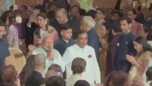 PM Narendra Modi visits the wedding festivities of The Ambanis