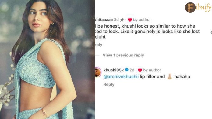 Khushi Kapoor shared she has undergone procedures to enhance her nose and lips