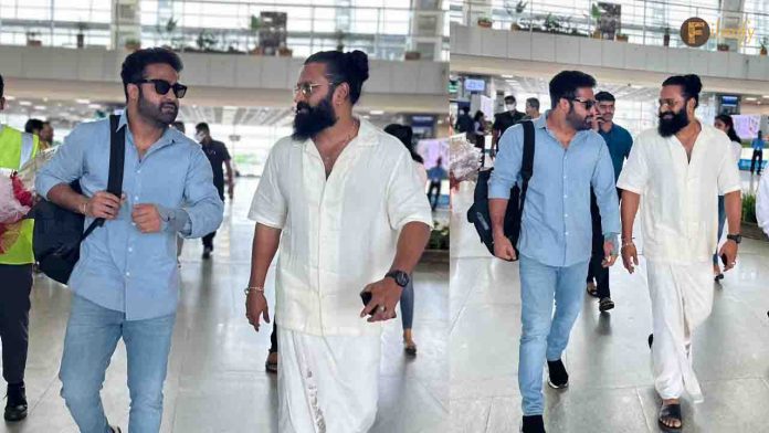 Jr NTR and Rishab Shetty papped at Manglore airport