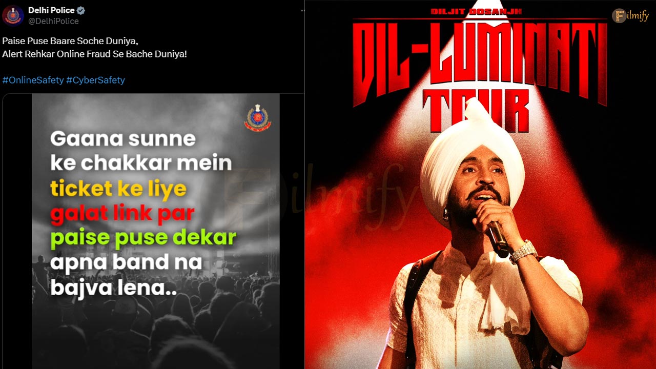 Delhi police warned public to think before buying Diljit's concert tickets