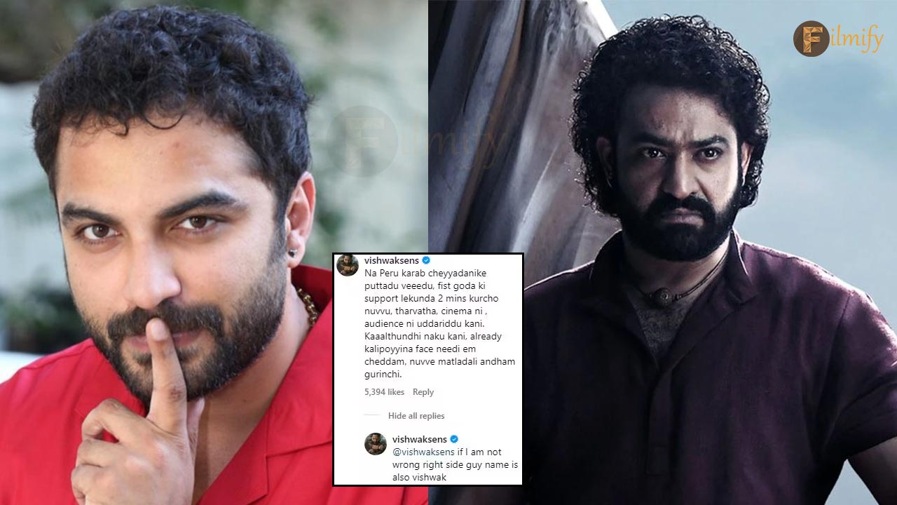 Vishwak Sen's harsh reply to the YouTuber for criticising NTR's Devara's Trailer